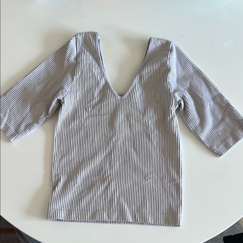 Ribbed V-Neck Women's Top
